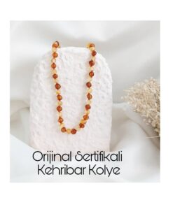 Natural Ambers  Cilasiz Mat Kehribar Bebek Diş Nazar ve Sağlik Kolyesi(matbalkonyak))